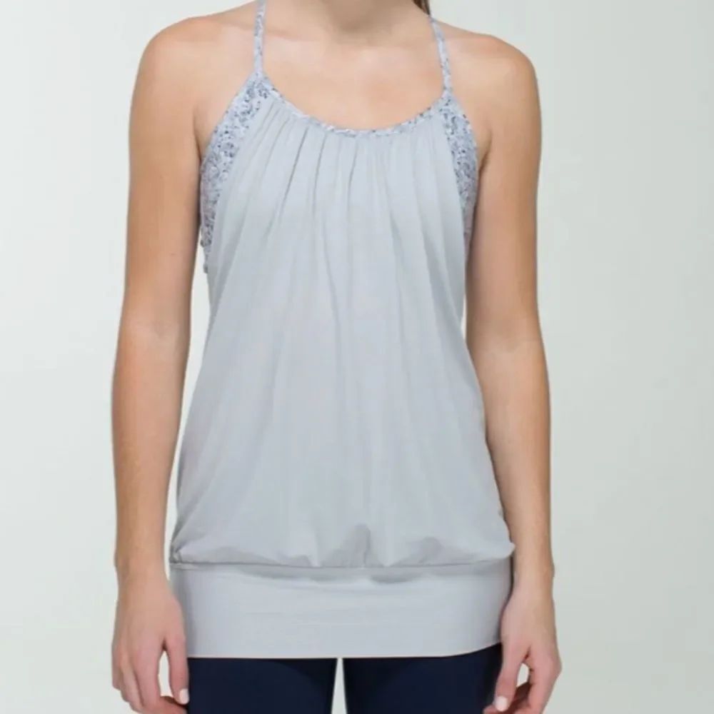 LULULEMON | No Limits Layered Tank Top Petite Fleur Silver Spoon Women’s Size 4